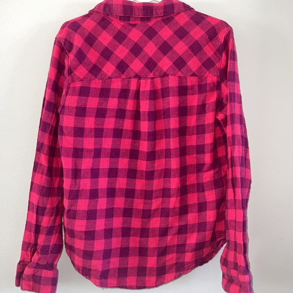 Cherokee Purple and Pink Plaid Button Up Size 7/8 - Picture 3 of 4